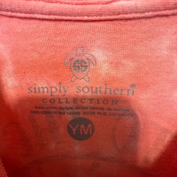 Simply Southern Kids Tie-Dye Long Sleeve Shirt - Coral and Gray - Picture 3 of 3